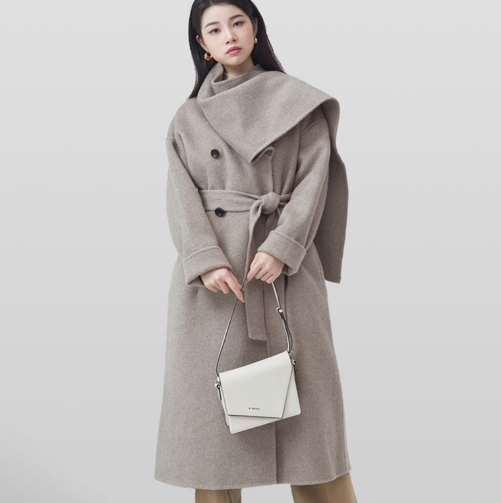 Asymmetric Double Breasted Coat